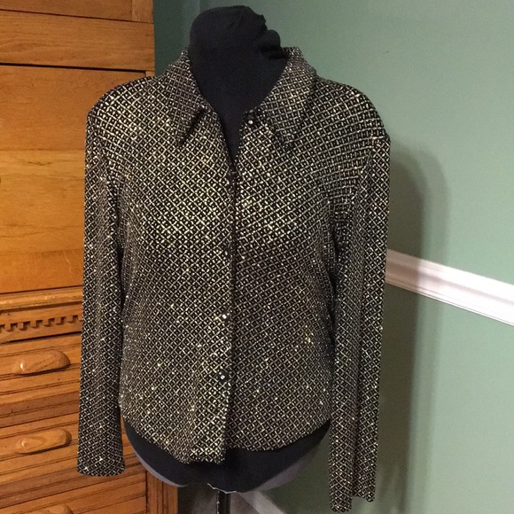 Ronni Nicole Tops - Ronni Nicole Vintage Black & Gold Glitter Blouse - Host Pick